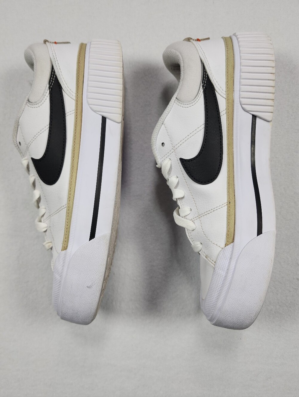 Nike Court Legacy Lift Platform Sneakers White Black Women's Size 9 - Picture 8 of 11
